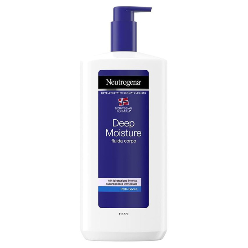 Neutrogena
Deep Moisture
fluida corpo
48h idratazione intensa assorbimento immediato
pelle secca