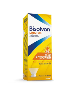 Bisolvon Linctus
sciroppo Mucolitico 4 mg/ 5 ml
bromexina cloridrato
flacone da 250 ml