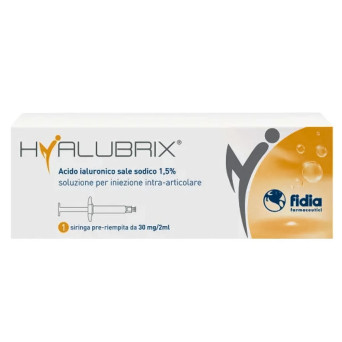 Hyalubrix Siringa preriempita 30mg/2ml soluzione per iniezione intra-articolare
acido ialuronico sale sodico 1,5%