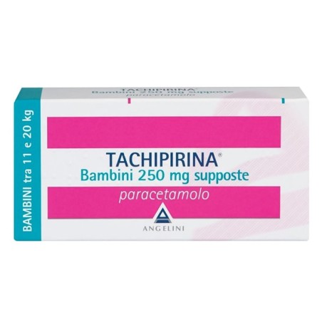 Tachipirina
bambini 250 mg supposte
paracetamolo
peso tra 11 e 20 kg