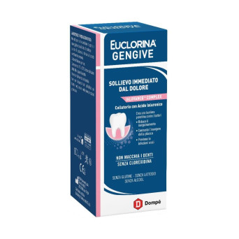 Euclorina Gengive collutorio con acido ialuronico sollievo immediato dal dolore
non macchia i denti | senza clorexidina