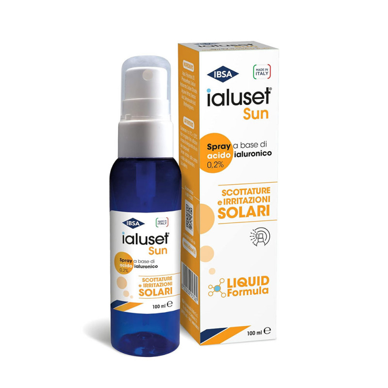 Ialuset sun Spray a base di acido ialuronico 0,2% per scottature e irritazioni solari