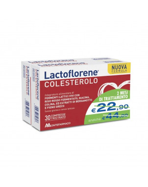 Lactoflorene Colesterolo Integratore alimentare di fermenti lattici vivi con riso rosso fermentato, niacina, colina.