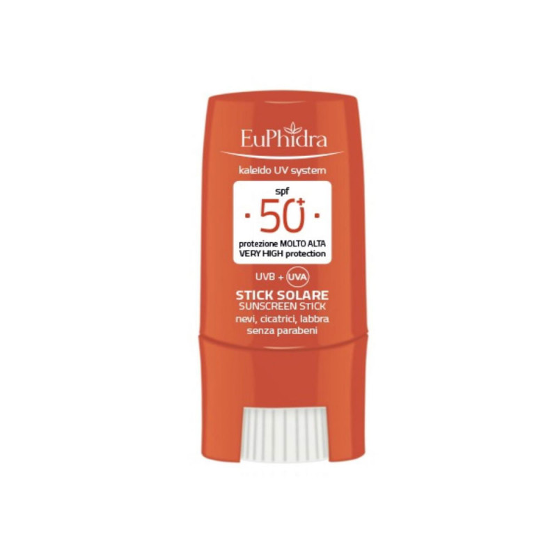 EuPhidra Stick Solare Protettivo SPF 50+ 8 ml Indicato per piccole zone del viso, nei, cicatrici, tatuaggi.