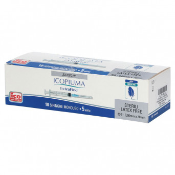 Icopiuma jeringas desechables extrafinas 5 ml/cc 10 piezas