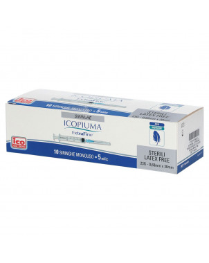 Icopiuma jeringas desechables extrafinas 5 ml/cc 10 piezas