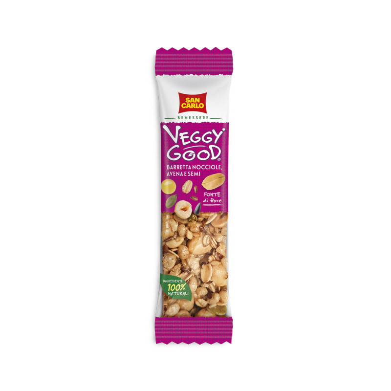 Barre Veggy Good noisettes, avoine et graines 32 g