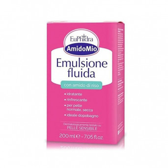 Emulsione fluida con amido di riso
Idratante | rinfrescante | per pelle normale e secca | ideale dopobagno.