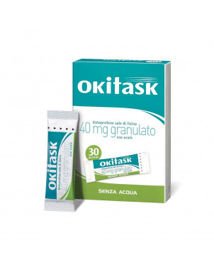 Okitask 40 mg granulado está indicado para el tratamiento del dolor de diversa índole por vía oral, sin agua.