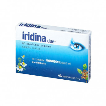 Iridina deux gouttes pour les yeux, solution indiquée en cas d'irritation, de brûlure, de rougeur de l'œil.