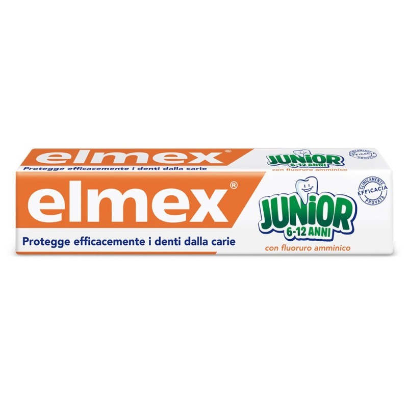 Elmex
junior
dentifricio con fluoruro amminico
Protegge efficacemente i denti dalla caria