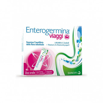 Enterogermina Viaggi food supplement that promotes the balance of intestinal flora