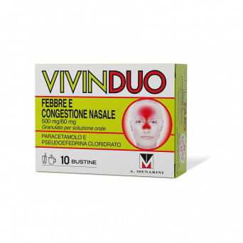 Vivinduo febbre e congestione nasale indiqué pour le traitement des symptômes du rhume et de la grippe