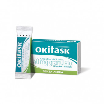 Okitask 40 mg granules 10 sachets indicated to treat pain of different origins and nature