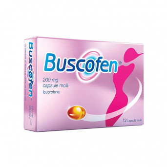 Buscofen 200 mg 12 cápsulas blandas indicado para el tratamiento del dolor de diverso origen y naturaleza (dolor menstrual)