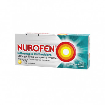 Nurofen flu cold 12 tablets indicated for the treatment of cold and flu symptoms