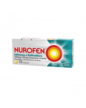 Nurofen influenza raffreddore 12 compresse indicato per il trattamento dei sintomi del raffreddore e dell'influenza