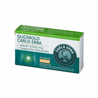 Glicerolo Carlo Erba adulti 2250 mg 18 supposte trattamento di breve durata della stitichezza occasionale