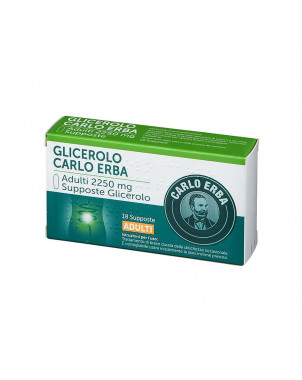 Glicerolo Carlo Erba adulti 2250 mg 18 supposte trattamento di breve durata della stitichezza occasionale