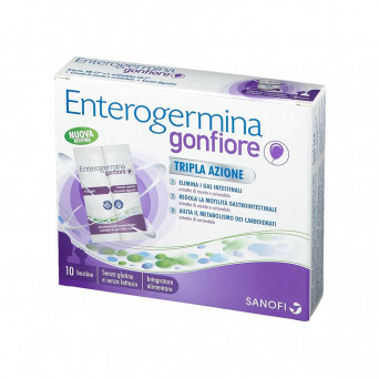 Enterogermina Gonfiore 10 sachets food supplement with probiotics, plant extracts and digestive enzymes