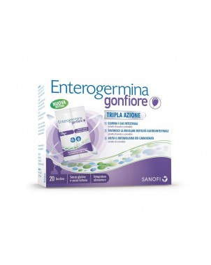 Enterogermina bloating eliminates intestinal gas, regulates gastrointestinal motility.