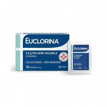 Euclorina soluble powder 10 sachets used for skin disinfection and wound dressing