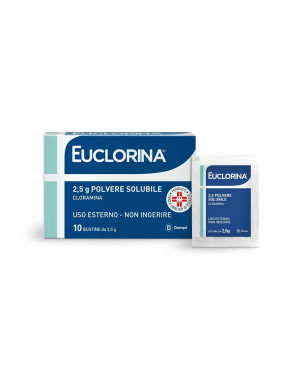 Euclorina soluble powder 10 sachets used for skin disinfection and wound dressing