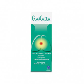 Guaiacalcium complex syrup 200 ml indicated as a sedative for dry and productive coughs