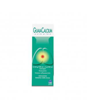 Guaiacalcium complex syrup 200 ml indicated as a sedative for dry and productive coughs