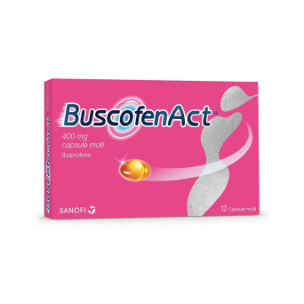 Buscofenact 400 mg 12 cápsulas blandas indicado para el tratamiento del dolor leve a moderado