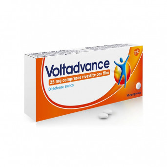 Voltadvance 25 mg 10 tablets indicated for the treatment of joint and muscle pain