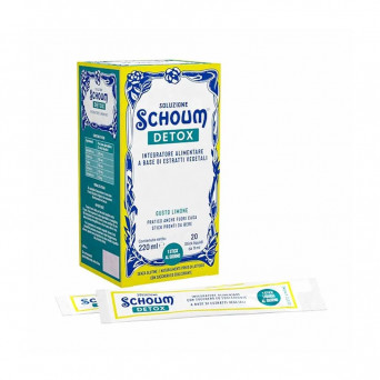 Schoum solución detox 20 sobres stick, complemento alimenticio para depurar el organismo