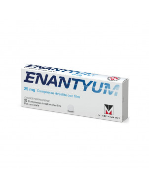 Enantyum 25 mg 20 tablets indicated for the short-term symptomatic treatment of pain