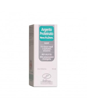 Argento proteinato 1% 10 ml gocce nasali e auricolari, soluzione decongestionante per adulti