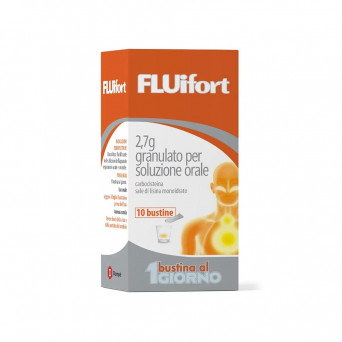 Fluifort 2.7g granules 10 sachets works by eliminating mucus from the respiratory tract