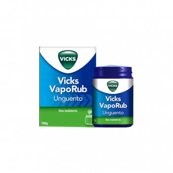 Pomada para inhalación Vicks vaporub para el tratamiento balsámico de enfermedades del tracto respiratorio superior.