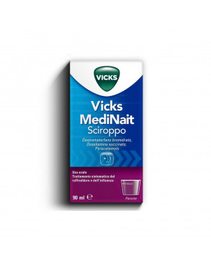 Vicks medinait sciroppo 90 ml trattamento sintomatico del raffreddore e dell'influenza