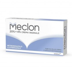 Meclon
20% + 4% crema vaginale
metronidazolo clortimazolo
confezione tubo da 30 g 6 applicatori monouso
