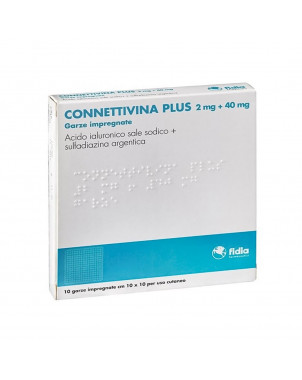 Connettivina Plus 2mg + 40mg 10 gasas 10x10 cm