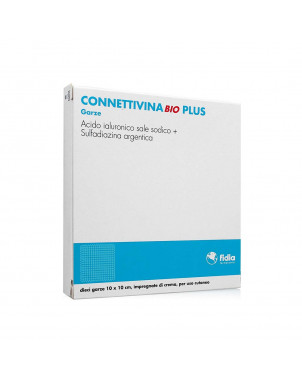 Connettivinabio Plus 10 gauzes indicated in the treatment of ulcers, burns, sores and wounds