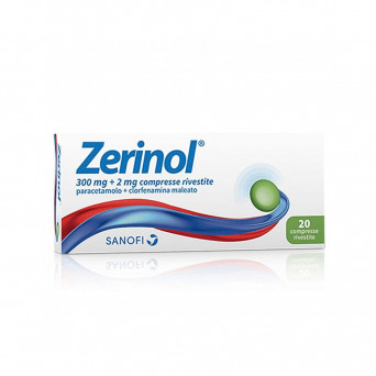 Zerinol 20 comprimidos indicado para el tratamiento de los síntomas de la gripe y el resfriado en adultos