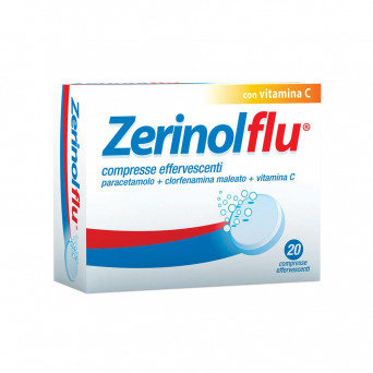 Zerinolflu 20 effervescent tablets indicated to quickly combat the symptoms of flu and colds