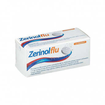 Zerinolflu 12 effervescent tablets indicated to quickly combat the symptoms of flu and colds