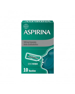 Aspirin 500 mg granules 10 sachets indicated for the symptomatic therapy of feverish states and flu syndromes