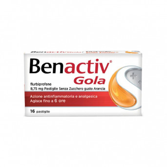 Benactiv gola caramelle che agisce contro l’infiammazione e il dolore della gola, della bocca e delle gengive.