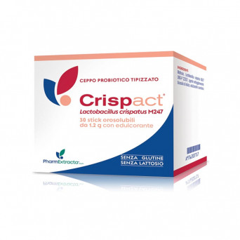 Crispact 30 sticks food supplement indicated to promote the balance of bacterial flora