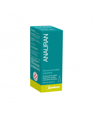 Anauran ear drops 25 ml indicated in adults and children in case of acute and chronic otitis