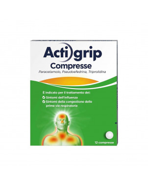 Actigrip 12 compresse è indicato: sintomi dell'influenza; sintomi della congestione delle prime vie respiratorie.