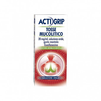 Actigrip tosse mucolitico 150 ml è indicato come espettorante in caso di tosse grassa