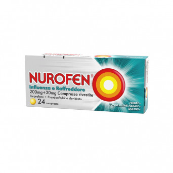 Nurofen influenza raffreddore 24 compresse: Febbre • congestione nasale • dolori